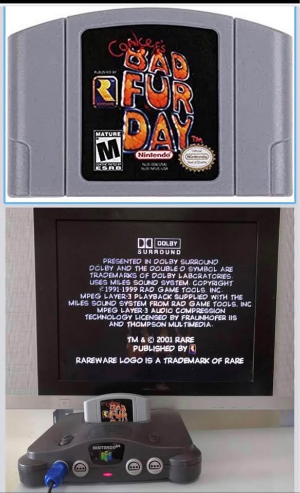 Bad Fur Day For Nintendo 64 N64 Game Card Cartridge Console US Version - Bad Fur Day