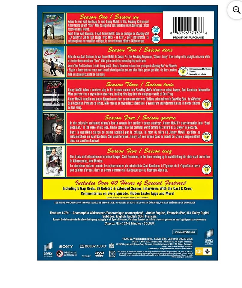 Better Call Saul: The Complete Series (DVD), Season 1-5