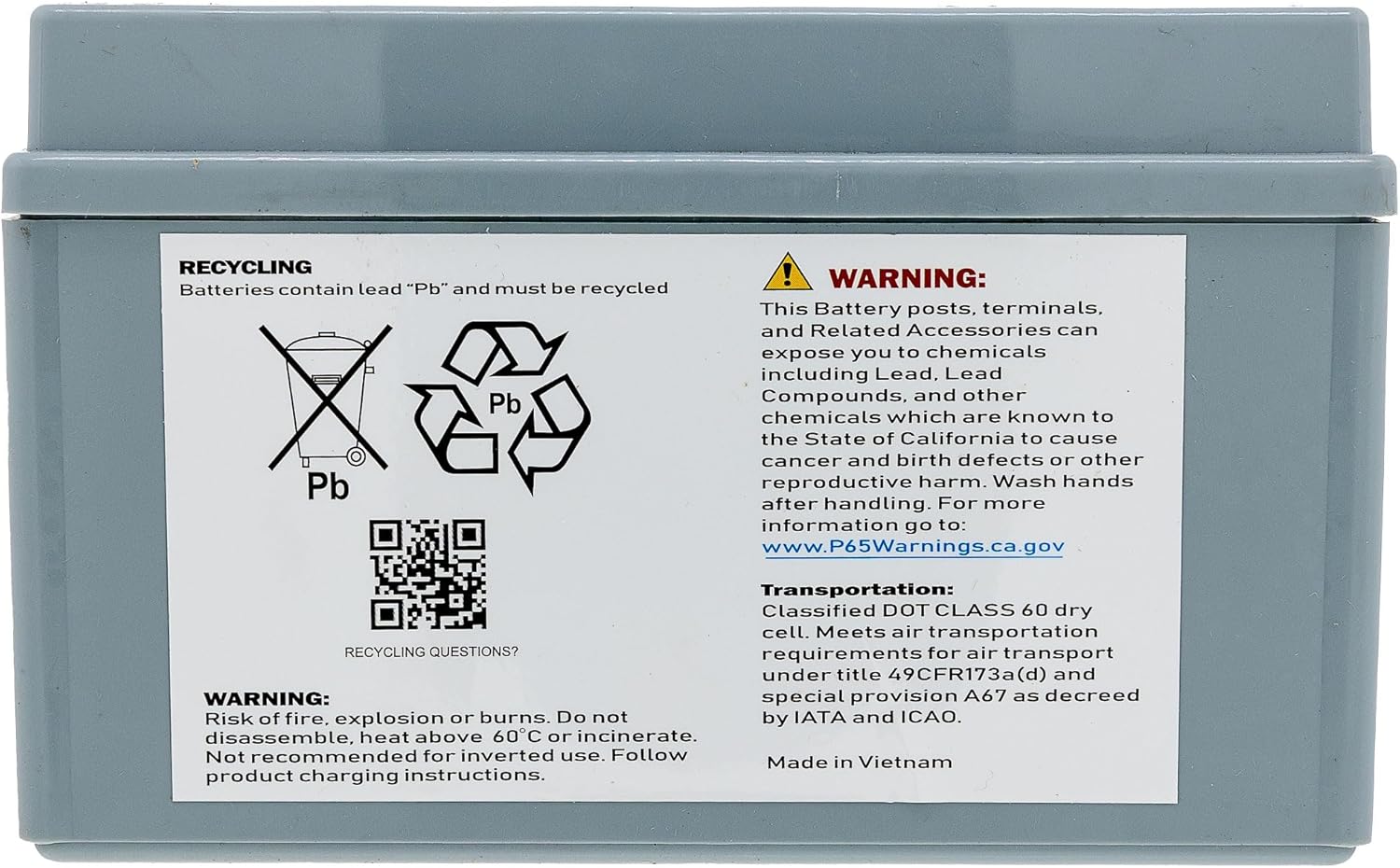 CUB CADET 725P17136 Battery AGM 7AHR CC 30 H Hydro Mini Rider